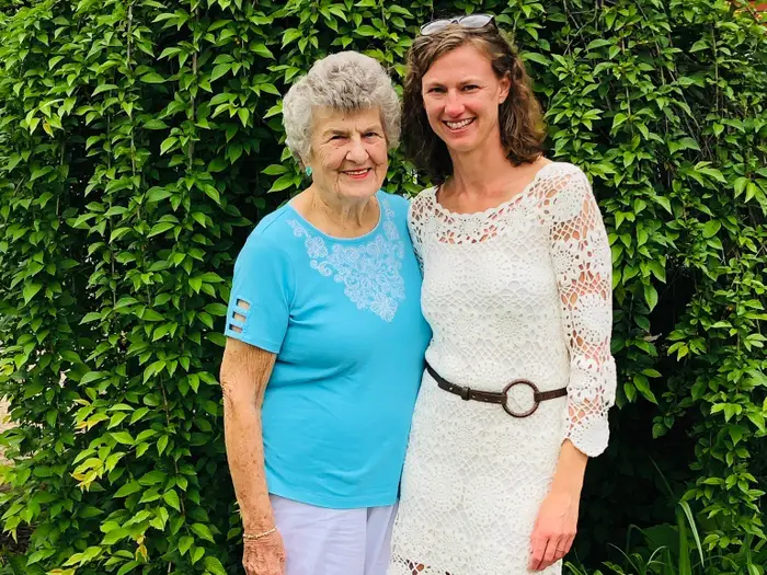 Older woman holding Feilaira