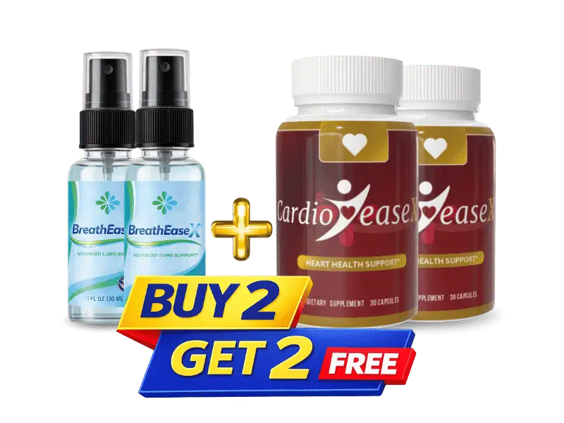 BreathEaseX + CardioEaseX 4-bottle bundle